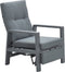 Garden Impressions Captain relax tuinstoel met voetensteun - aluminium - donker grijs/licht grijs