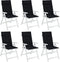 vidaXL - Stoelkussens - 6 - st - hoge - rug - ruitpatroon - oxford - stof - zwart
