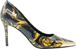 Versace Jeans Fondo Scarlett Dis. S50 - Dames Pump - Goudkleurige baroc lak print - Zwart/Goud - Maat 41