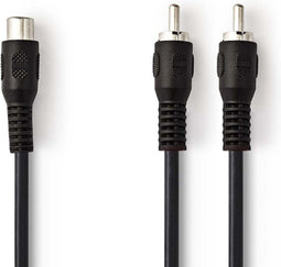 Nedis CAGP24020BK02 - Audio verdeelkabel RCA - 20cm - Zwart