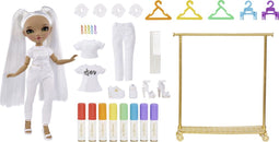 Rainbow High Color & Create Deluxe Set - Modepop met outfits en wasbare stiften - Kleur: wit (1 stuk)
