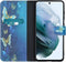 iMoshion Hoesje Geschikt voor Samsung Galaxy S21 FE Hoesje Met Pasjeshouder - iMoshion Design Softcase Bookcase - Blauw / Meerkleurig / Blue Butterfly