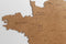 MiMi Innovations® Luxe Houten Landkaart - Muurdecoratie – France - 85x70 cm/33.5x27.6 inch - Bruin