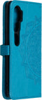 Hoesje Met Pasjeshouder Geschikt voor Xiaomi Mi Note 10 Pro / Mi Note 10 - Mandala Bookcase - Turquoise