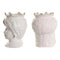 Grondlegger Home ESPRIT Wit Beige Porselein 15 x 15 x 26.5 cm (2 Stuks)
