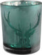 PTMD Gael Windlicht Rendier - H10 x Ø8,8 cm - Glas - Groen frosted