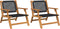 vidaXL - Ligbedden - 2 - stuks - Zwart - 76x67x73,5 - cm - Massief - Acaciahout