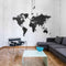 MiMi Innovations Giant Houten Wereldkaart - Muurdecoratie - 280x170 cm - Zwart