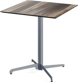 X Cross Terrastafel Grijs Frame + Tropical Wood HPL 70x70 cm - Essentials 110011277 - Horeca & Professioneel