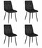Set van 4 Eetkamerstoelen LIBRA Zwart – Zwarte Metalen Poten, Modern Velvet Bekleding, Ergonomisch Design, Max. 120 kg