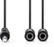 Nedis CAGP23110BK02 - 6.35mm stereo splitter kabel - 20cm - Zwart