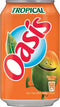 Oasis Tropical vruchtenlimonade, blik van 33 cl, pak van 24 stuks