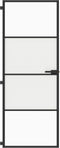 vidaXL - Binnendeur - smal - 76x201,5 - cm - gehard - glas - en - aluminium - zwart