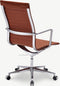 Furnicher Akira bureaustoel - Leren zitting - Chroom frame - In hoogte verstelbaar - Draaibaar - Cognac