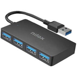 Hub USB Nilox NXHUB403 Zwart