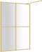 vidaXL - Inloopdouchewand - transparant - 140x195 - cm - ESG-glas - goudkleurig
