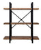 Wandkast Stoer metaal hout industrieel design open boekenkast 101 cm hoog zwart