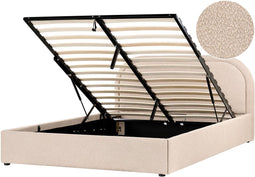 Bed met opbergruimte Bouclé QUILLIEN 160 x 200 cm Beige