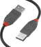 Lindy 36691 - USB 2.0 kabel - 50 cm - Grijs Zwart