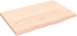 vidaXL - Wandschap - 60x40x2 - cm - onbehandeld - massief - eikenhout
