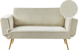 SAARELA - Slaapbank - Wit - Bouclé