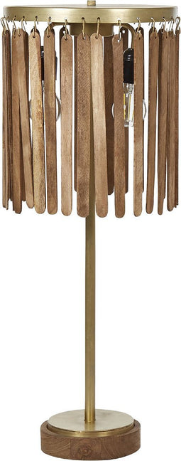 SABARI - Tafellamp - Donkere houtkleur - Mangohout