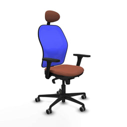 Piqueras y Crespo 3D036G1 - Bureaustoel - Verstelbare hoogte met hoofdsteun - Blauw Bruin