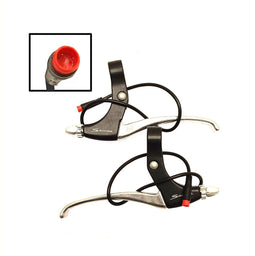 Saccon Remhendel set voor E-bike met magnetische rem onderbrekings schakelaar. zwart/zilver