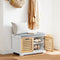 SoBuy FSR23-II-WN - Schoenenbank - Gevoerd kussen 2 deuren 4 vakken 71x35x43 cm wit/ecru