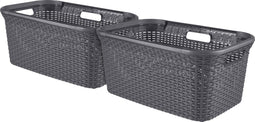 Curver Style Wasmand - 45L - Open structuur - Antraciet (2 stuks)