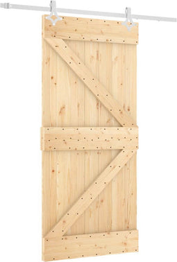 vidaXL - Schuifdeur - met - beslag - 95x210 - cm - massief - grenenhout