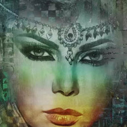 Safaary - Arabisch schilderij Arabian Haifa Turquoise - 50x50 CM