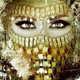 Safaary - Arabisch schilderij Arabische vrouw goud - 100x100 CM