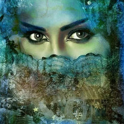 Safaary - Arabisch schilderij Beautiful Lina Blauw - 60x60 CM