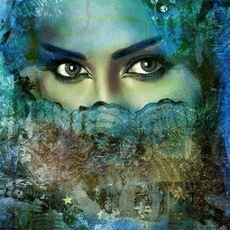 Safaary - Arabisch schilderij Beautiful Lina Blauw - 70x70 CM