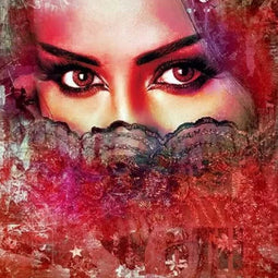 Safaary - Arabisch schilderij Beautiful Lina Rood - 60x60 CM