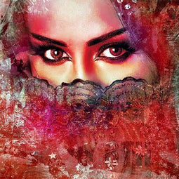 Safaary - Arabisch schilderij Beautiful Lina Rood - 70x70 CM