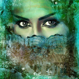 Safaary - Arabisch schilderij Beautiful Lina Turquoise - 70x70 CM