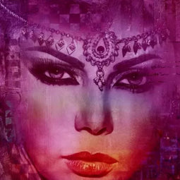 Safaary - Arabische schilderij Arabian Haifa paars- - 70x70 CM