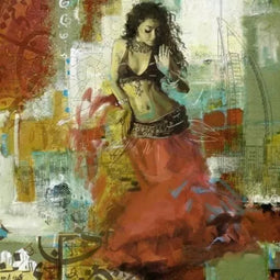Safaary - Arabische Schilderij Buikdanseres Qif - 70x70 CM