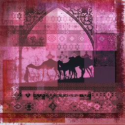Safaary - Arabische schilderij Camels Roze - 50x2 CM