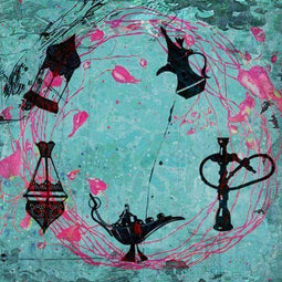 Safaary - Arabische schilderij Oriëntaalse Mix Turquoise - 100x100 CM