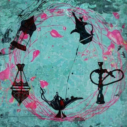 Safaary - Arabische schilderij Oriëntaalse Mix Turquoise - 70x70 CM