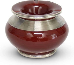 Safaary - Asbak met metaal sierband Bordeauxrood Ø 12 x 9cm