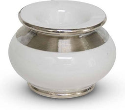 Safaary - Asbak met metaal sierband Wit Ø 12 x 9cm