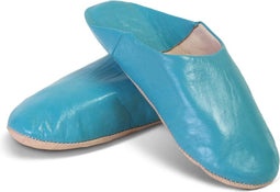 Safaary - Babouche Leer Lichtblauw - Maat 39