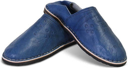Safaary - Babouches Heren Leer Blauw - Maat 45