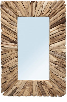 Safaary - Bazar Bizar Drijfhout Ingelijst Spiegel Naturel M - 60x60 CM