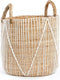Safaary - Bazar Bizar Rieten Mand Naturel Wit medium - 35x35 CM