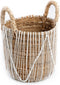 Safaary - Bazar Bizar Rieten Mand Naturel Wit medium - 35x35 CM